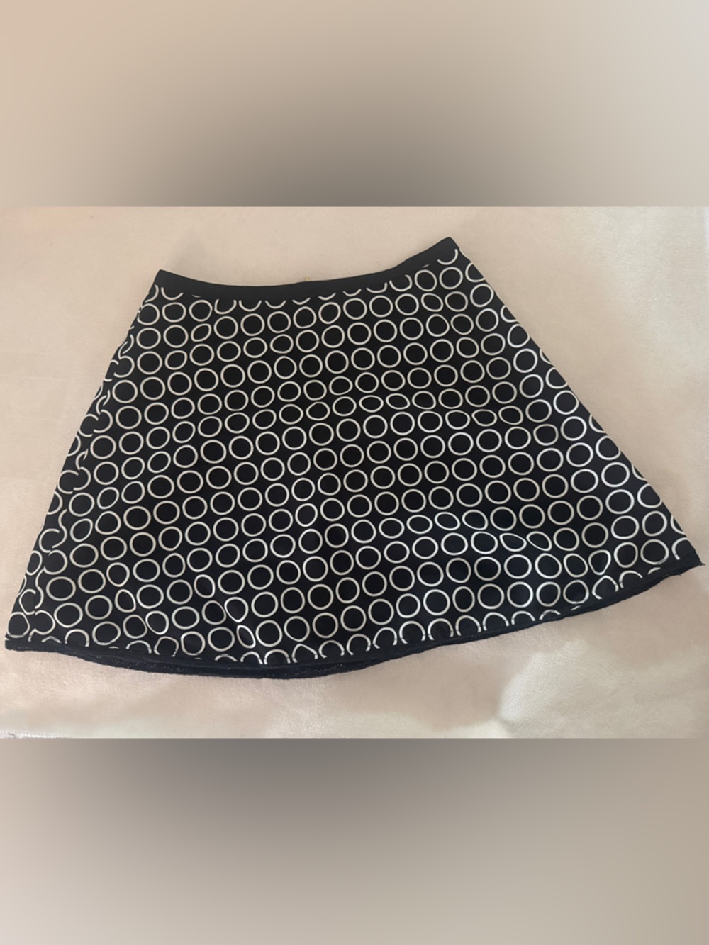 The Limited Black & White Circle-Print Skater Skirt